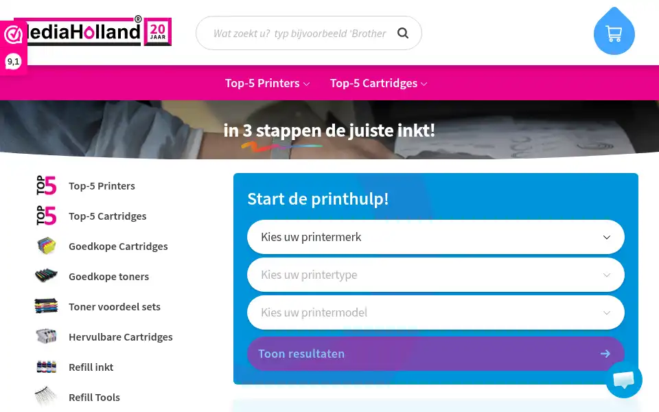 Screenshot of mediaholland.nl