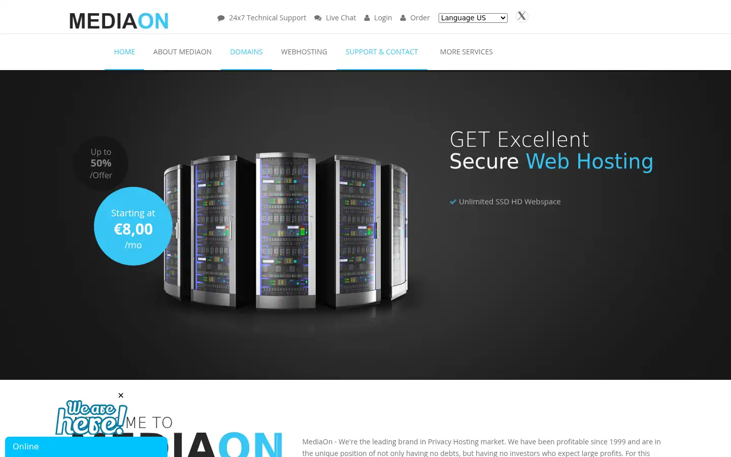 Screenshot of mediaon.com