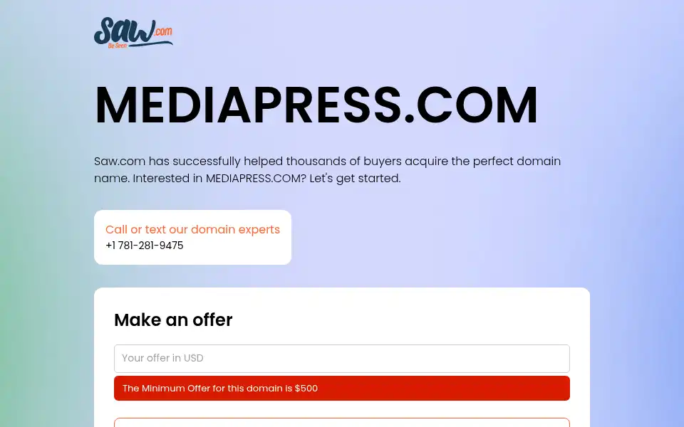 Screenshot of mediapress.com