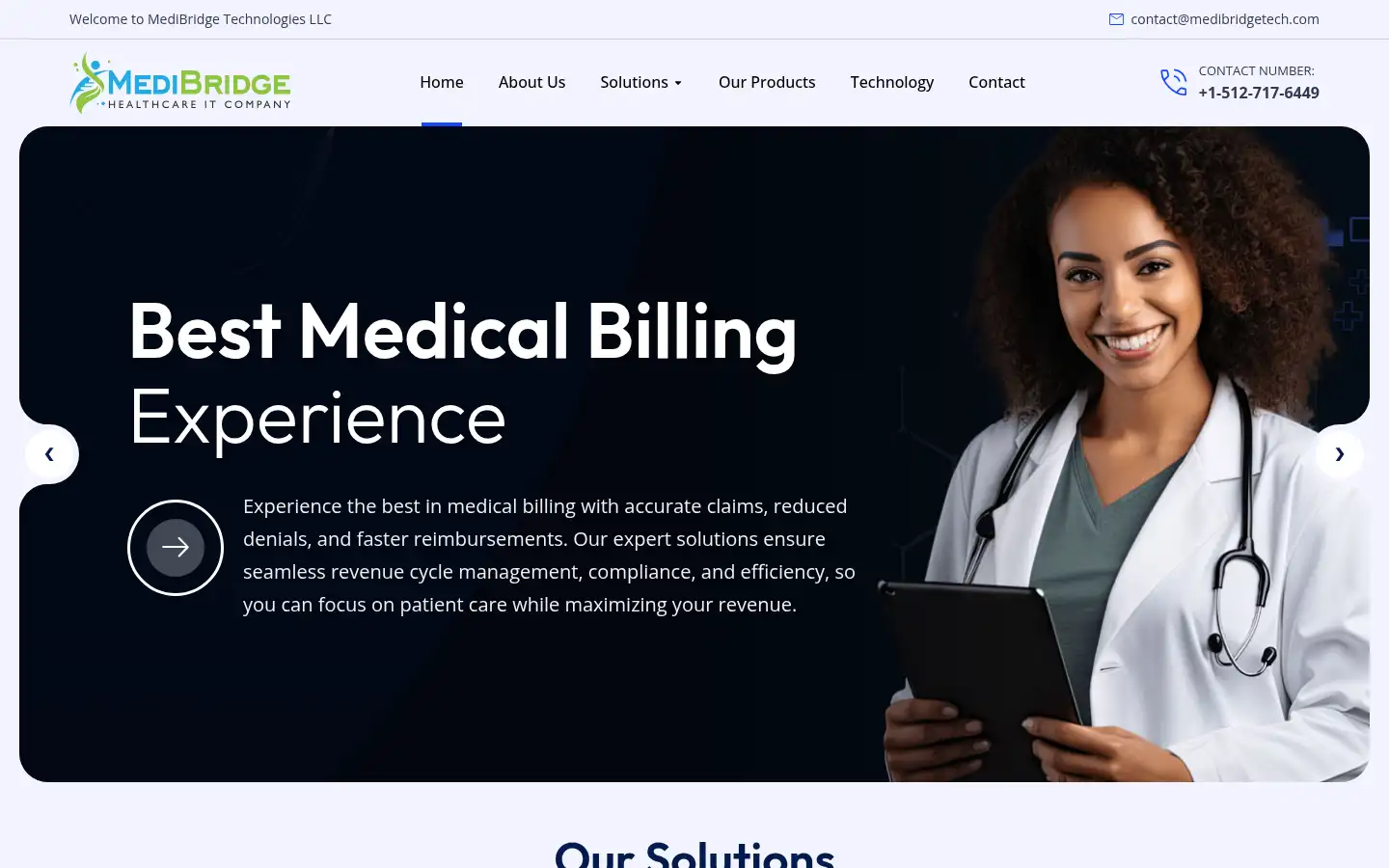 Screenshot of medibridgetech.com