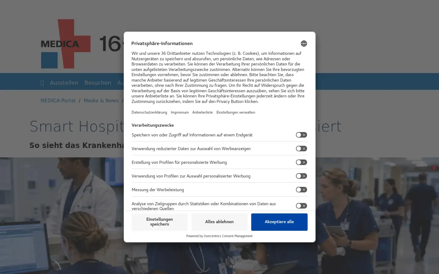 Screenshot of medica.de