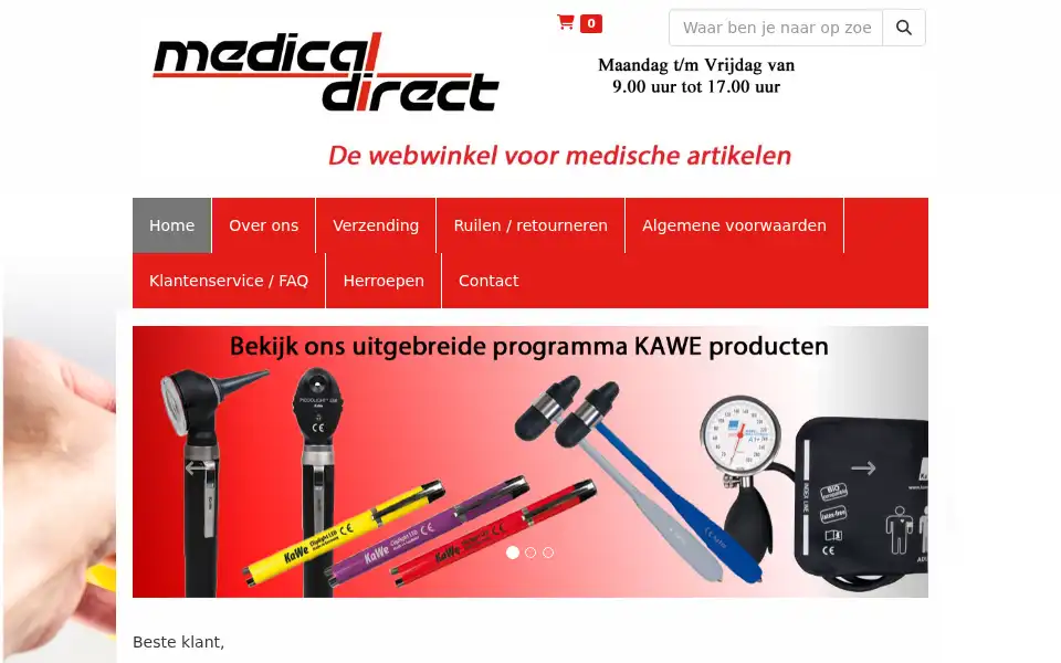Screenshot of medicaldirect.nl