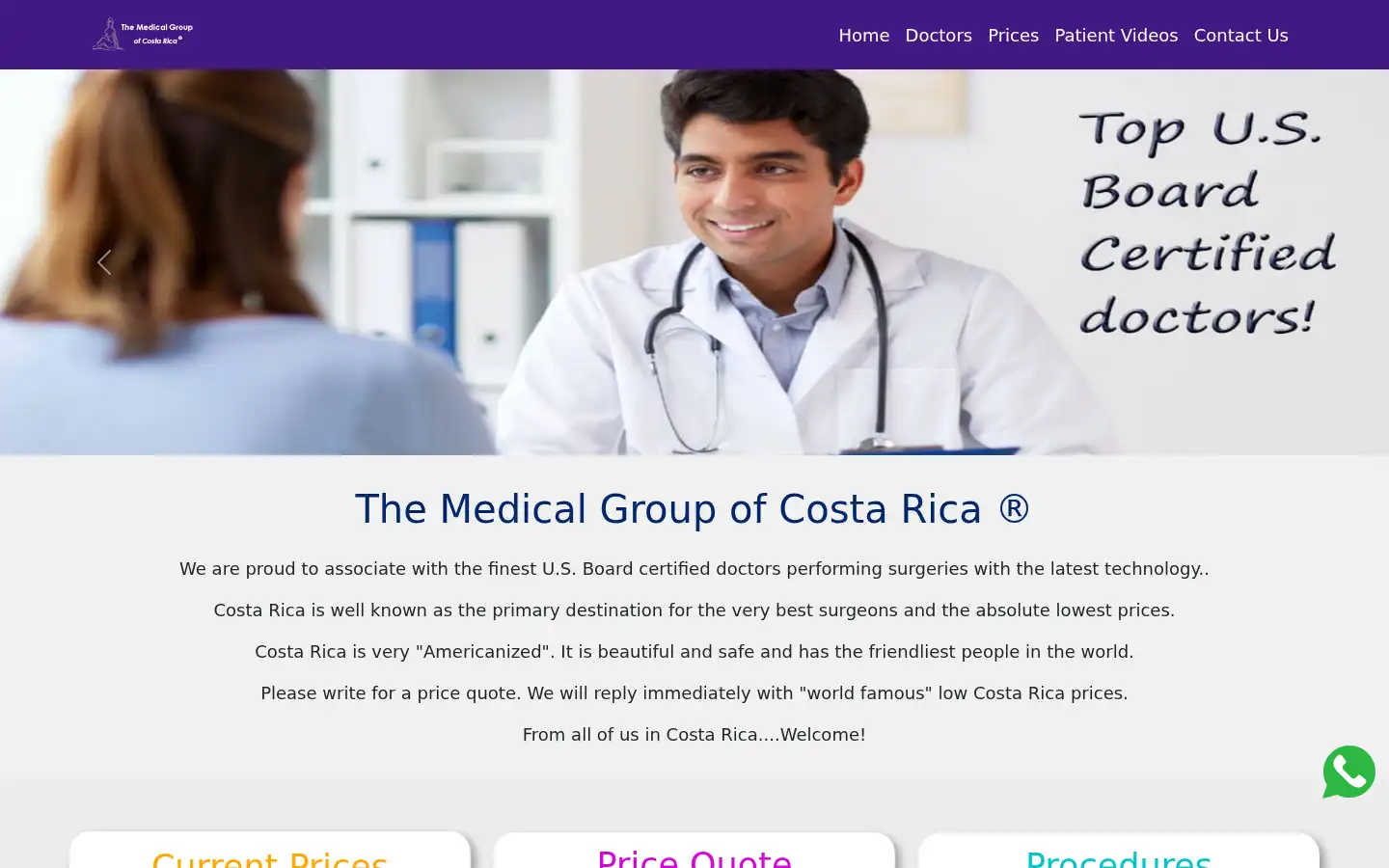 Screenshot of medicalgroupofcostarica.com