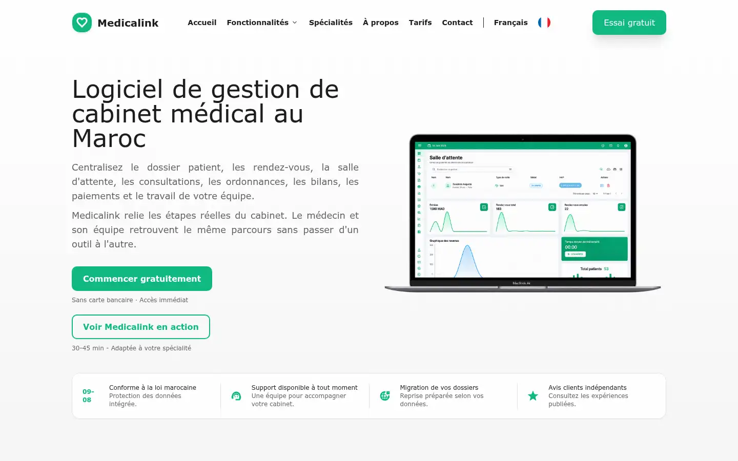 Screenshot of medicalink.ma