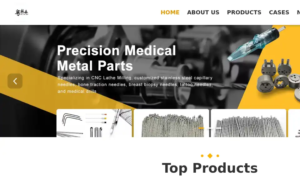 Screenshot of medicalmachiningparts.com