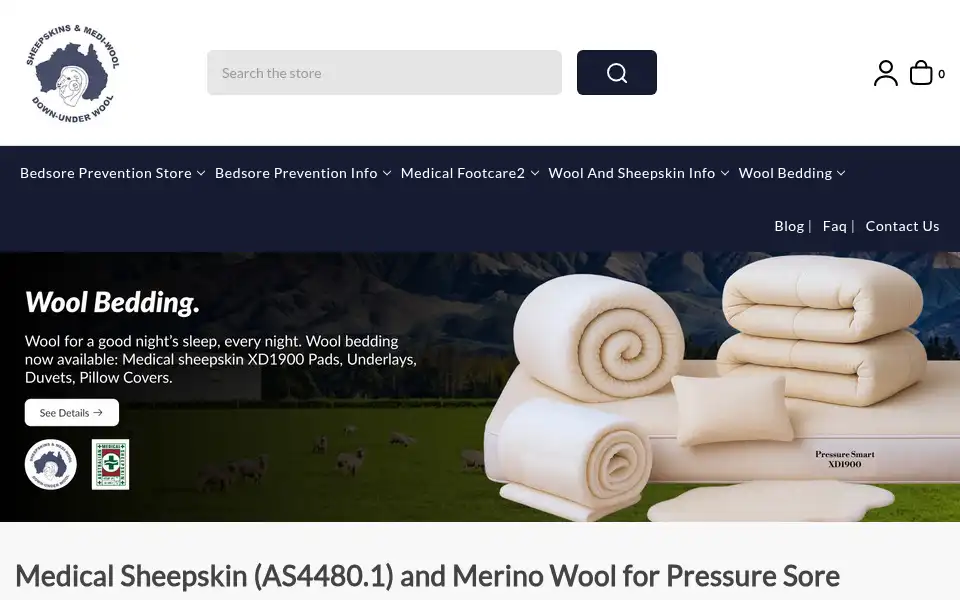 Screenshot of medicalsheepskins.com