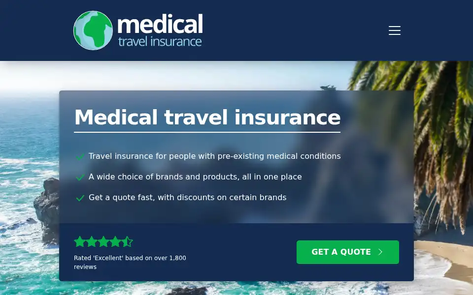 Screenshot of medicaltravelinsurance.co.uk