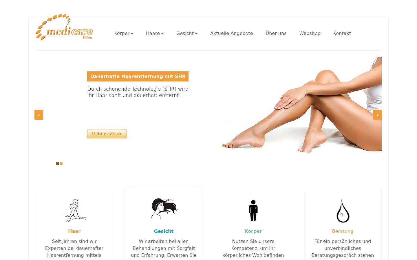 Screenshot of medicare-wien.at