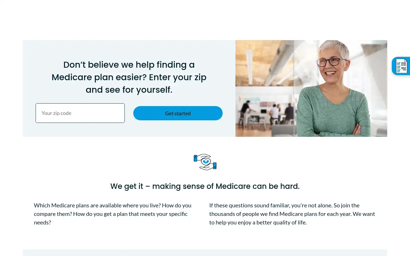 Screenshot of medicarebenefits.com
