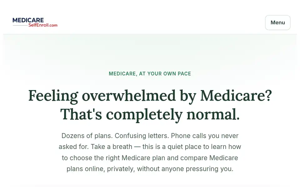 Screenshot of medicareselfenroll.com