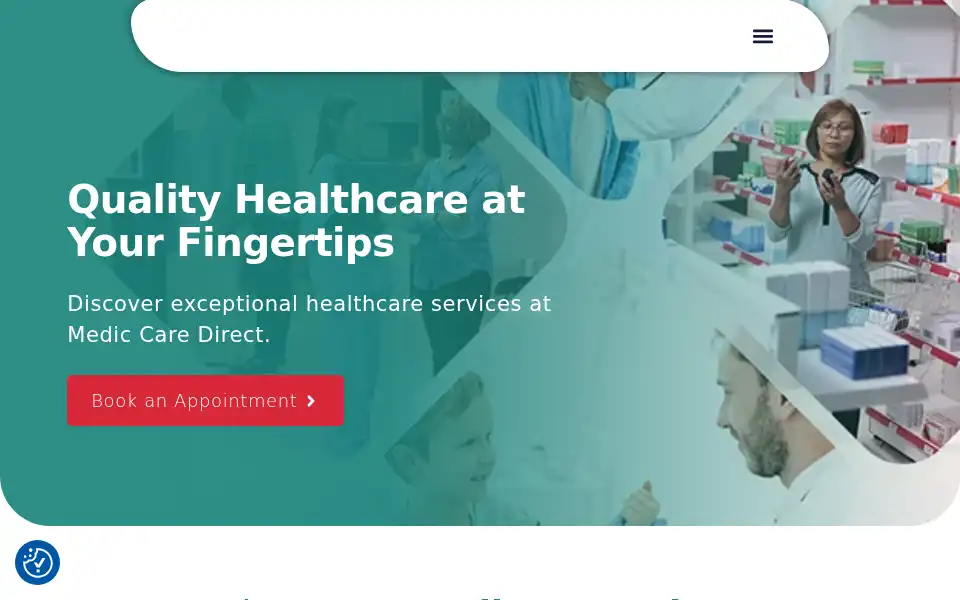 Screenshot of mediccaredirect.co.uk