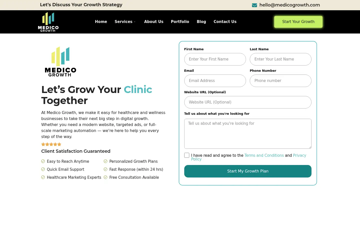 Screenshot of medicogrowth.com