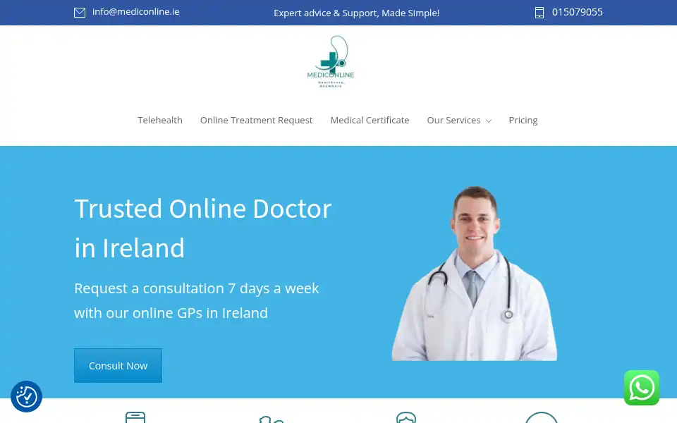 Screenshot of mediconline.ie