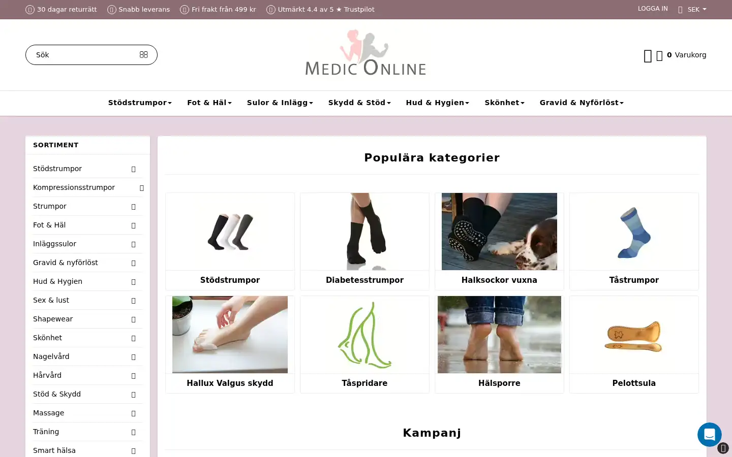 Screenshot of mediconline.se