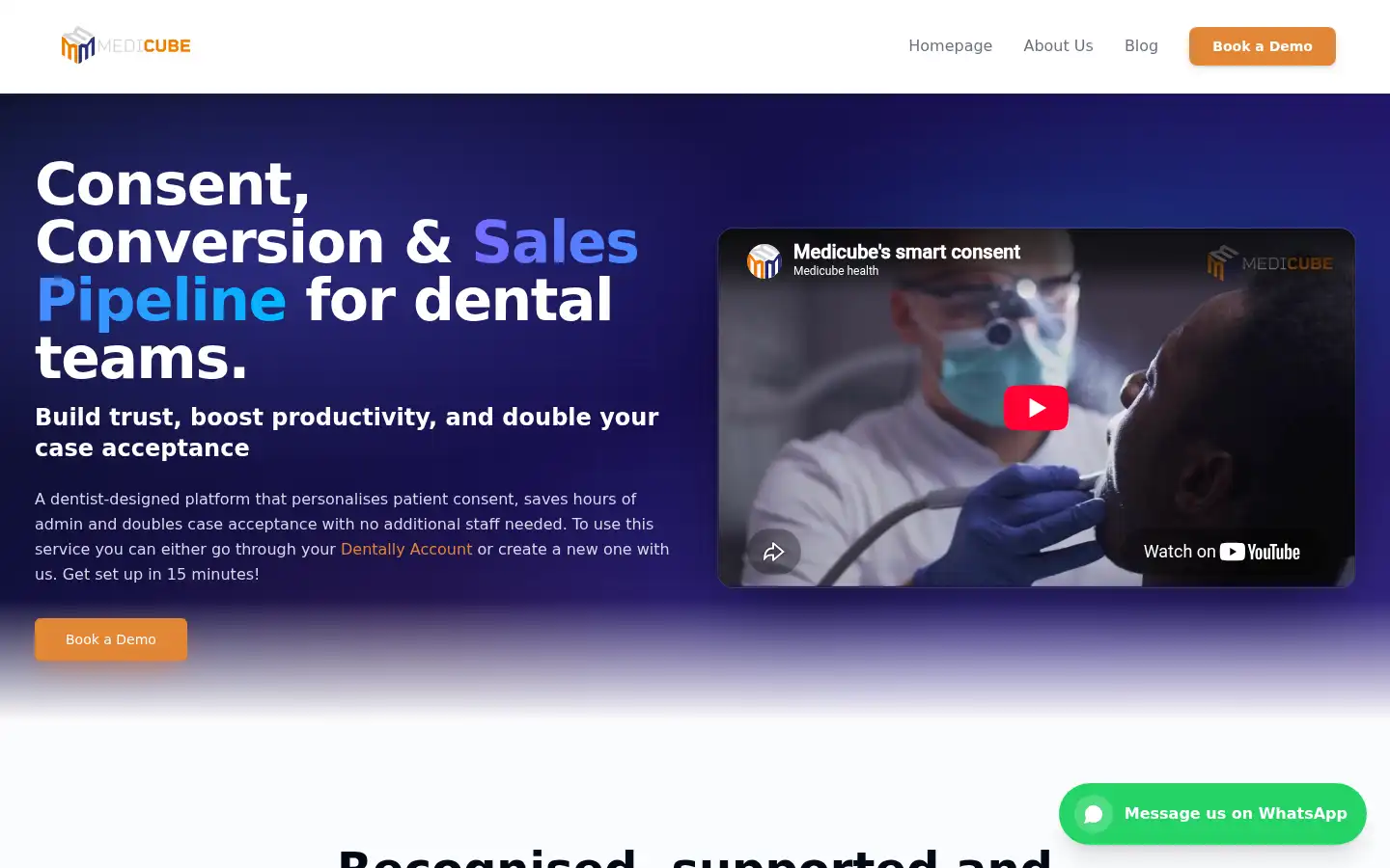 Screenshot of medicube.site