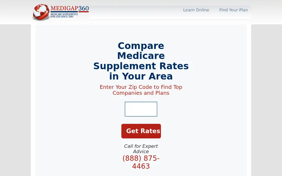 Screenshot of medigap360.com