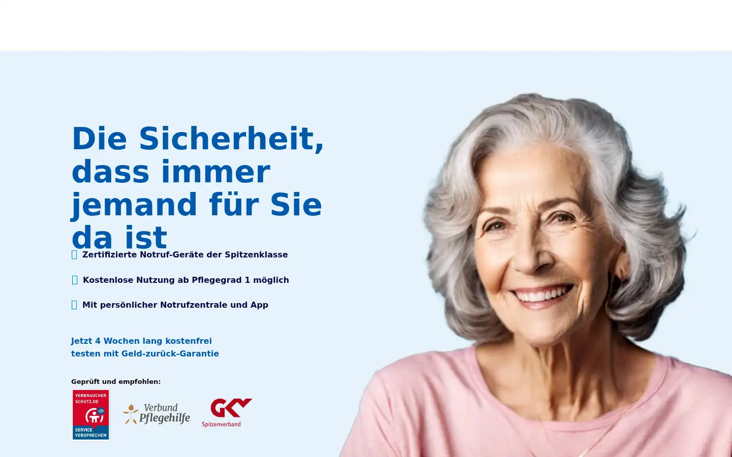 Screenshot of medigo-hausnotruf.de