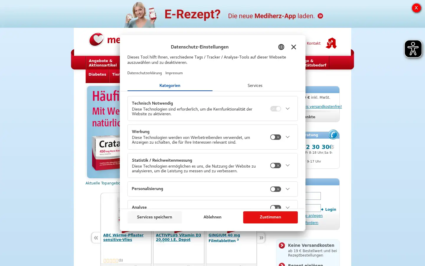 Screenshot of mediherz.de