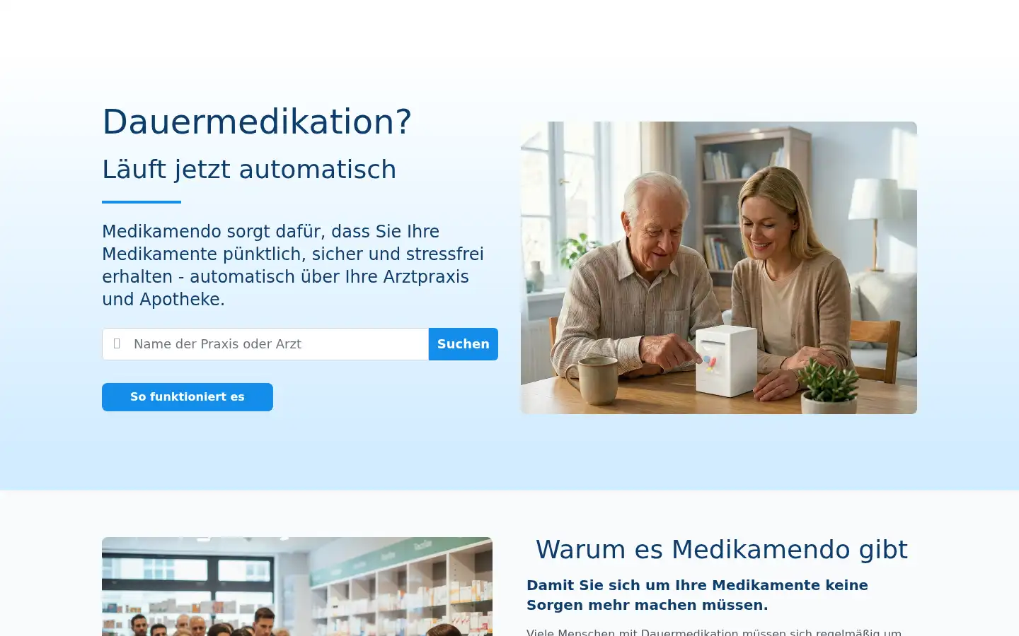 Screenshot of medikamendo.de