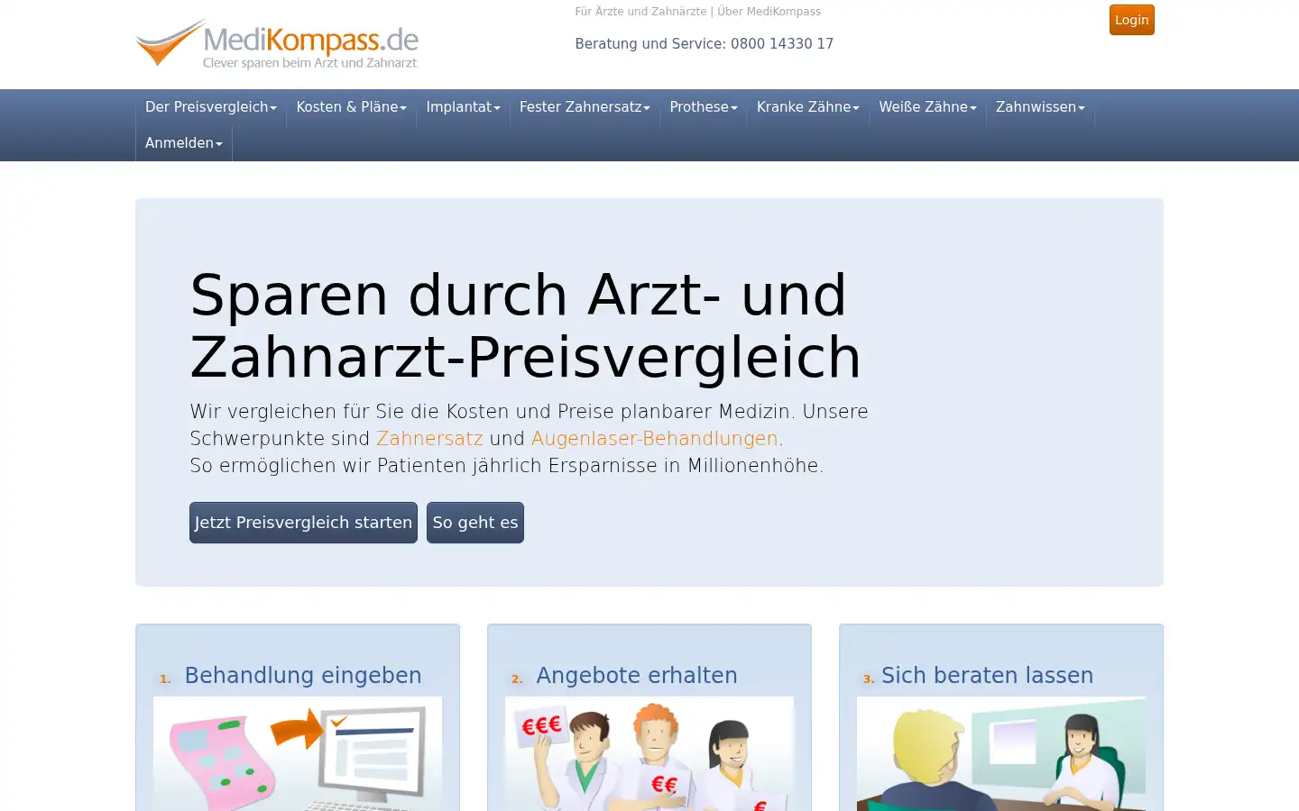 Screenshot of medikompass.de