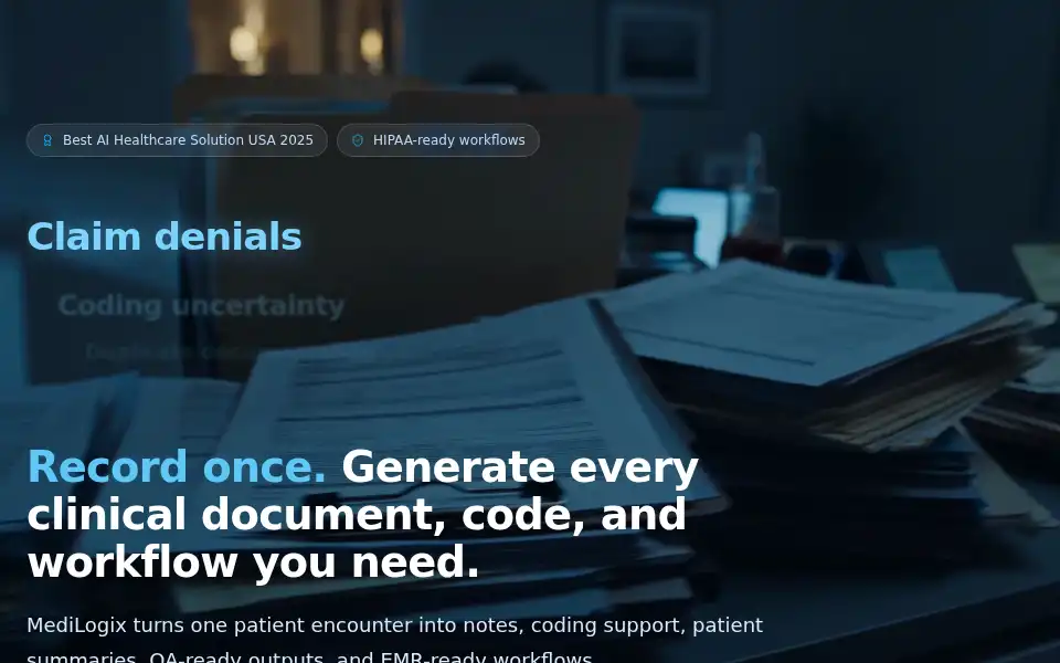 Screenshot of medilogix.net
