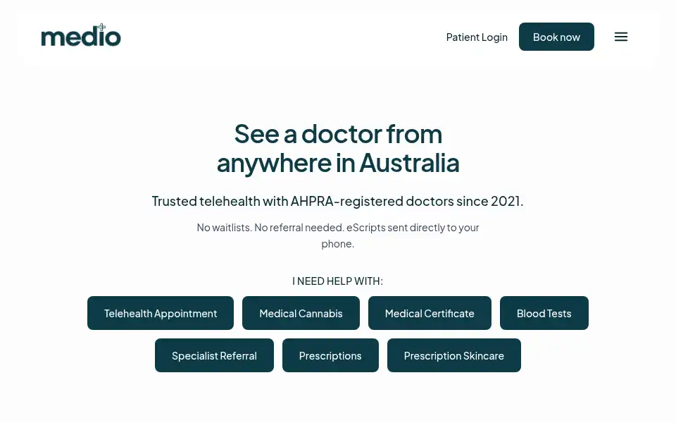 Screenshot of medio.com.au