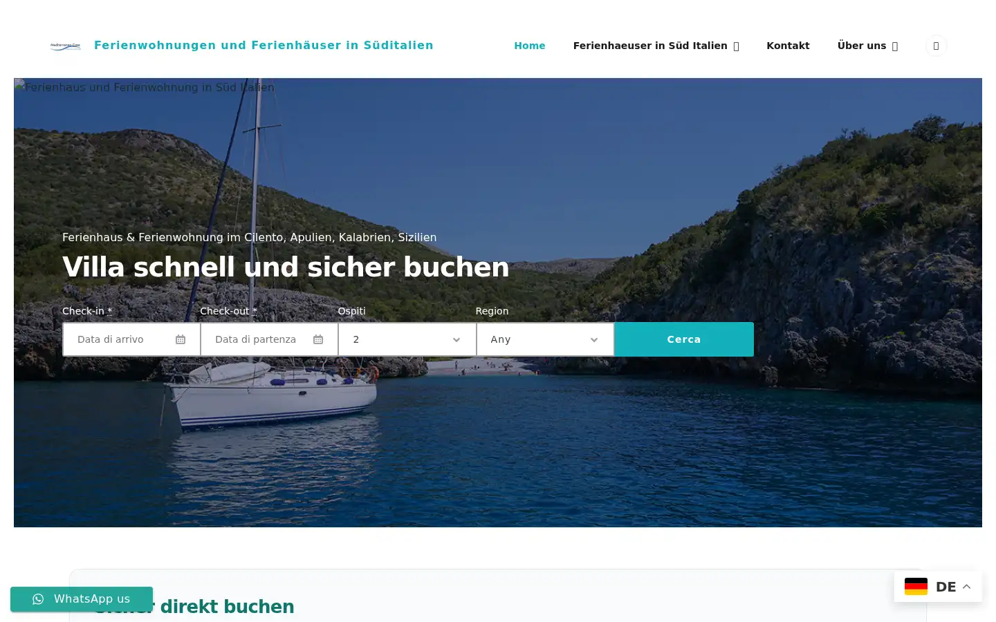 Screenshot of mediterraneocase.de