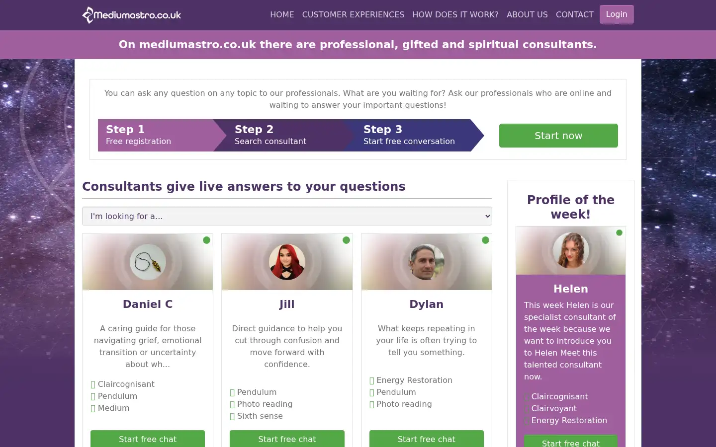 Screenshot of mediumastro.co.uk