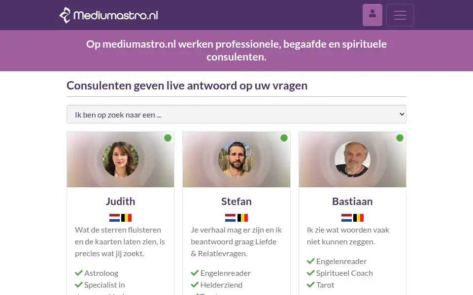 Screenshot of mediumastro.nl