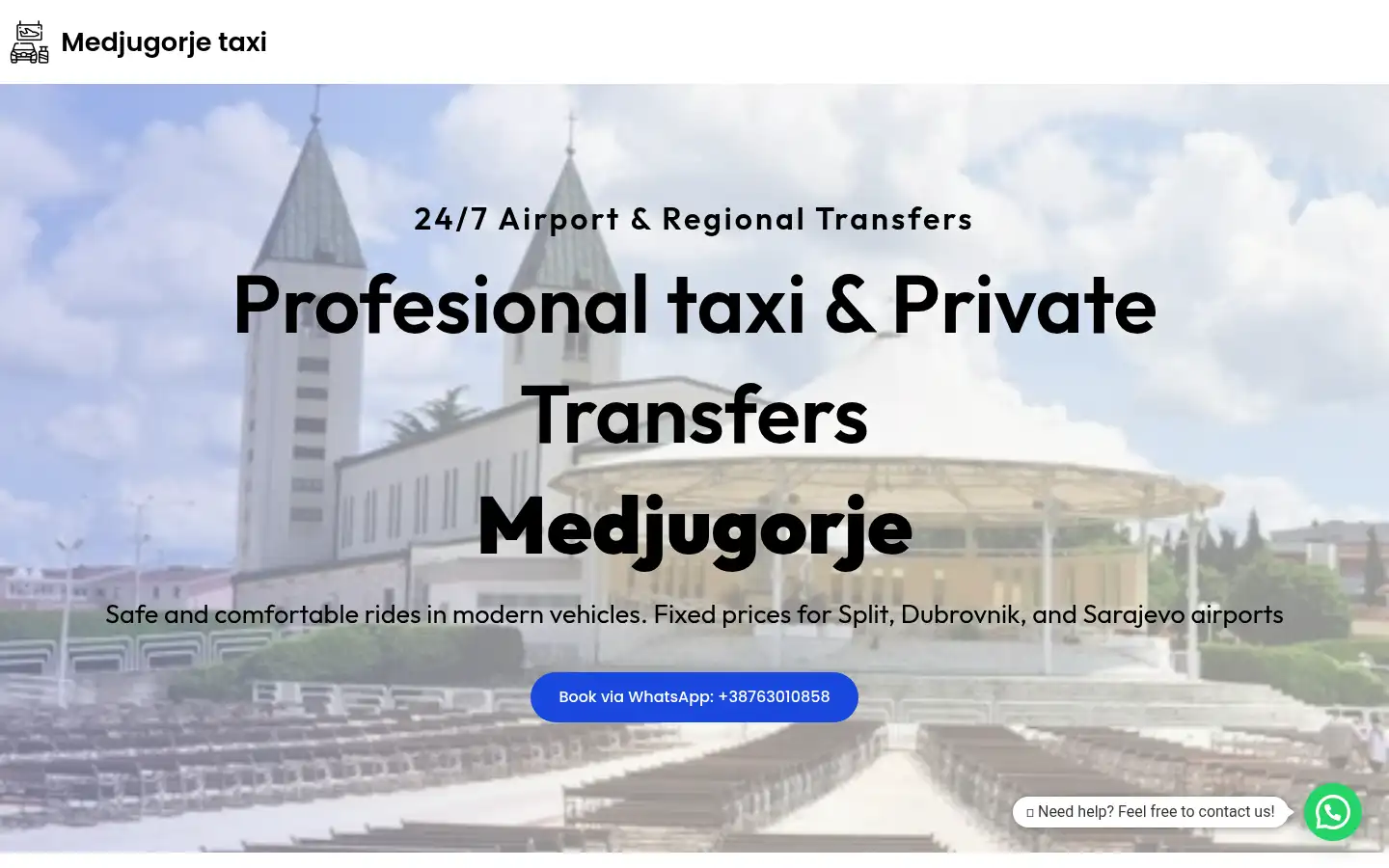 Screenshot of medjugorje.taxi