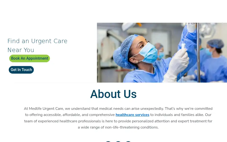 Screenshot of medlifeurgentcare.us