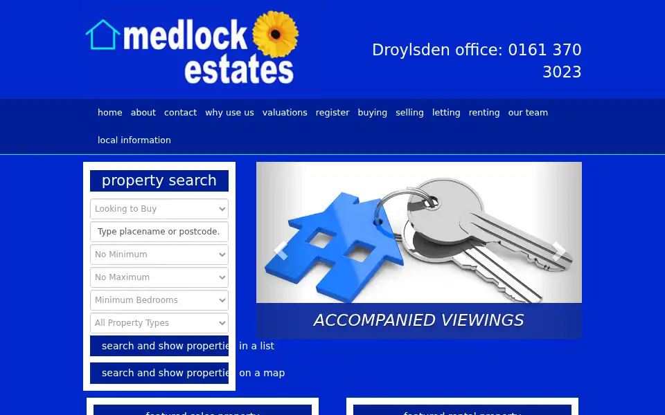 Screenshot of medlockestates.co.uk