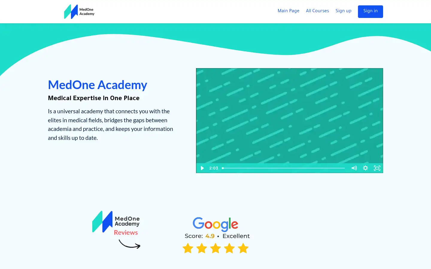 Screenshot of medone.academy