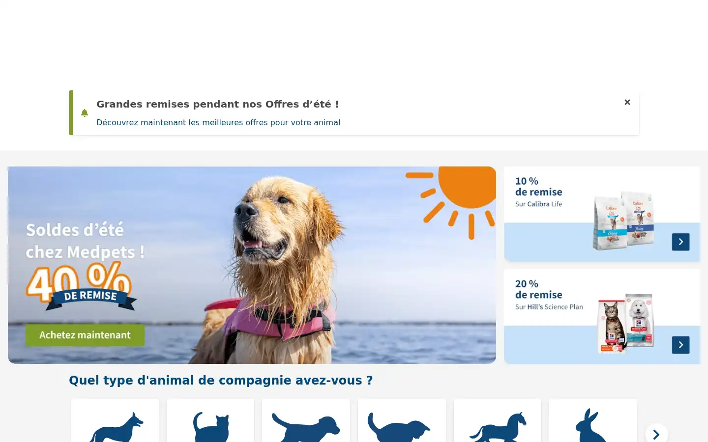 Screenshot of medpets.fr