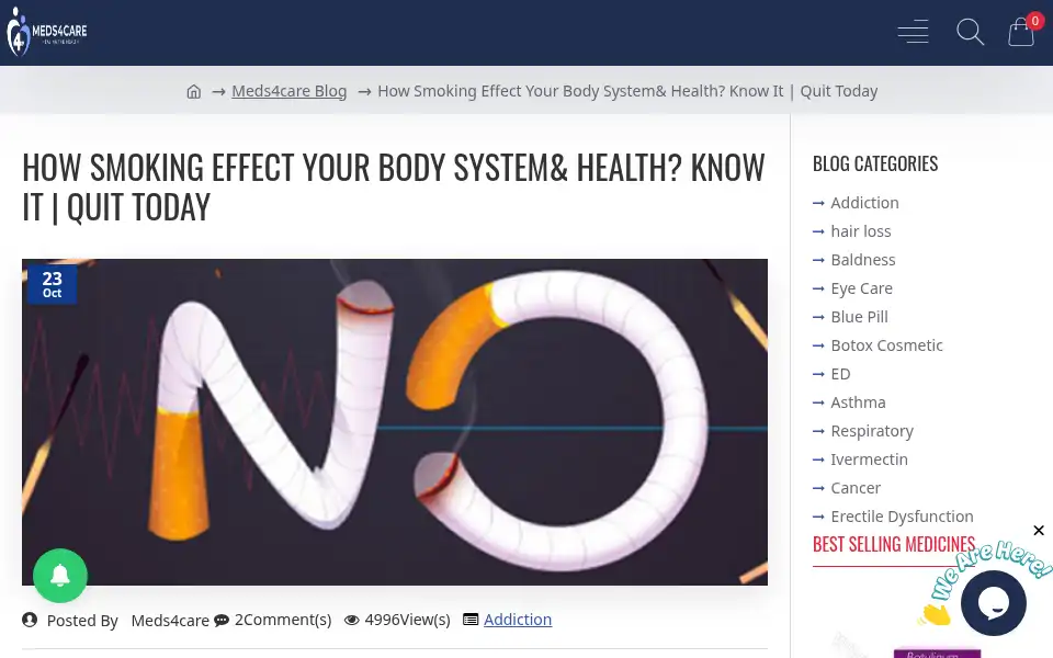 Screenshot of meds4care.com
