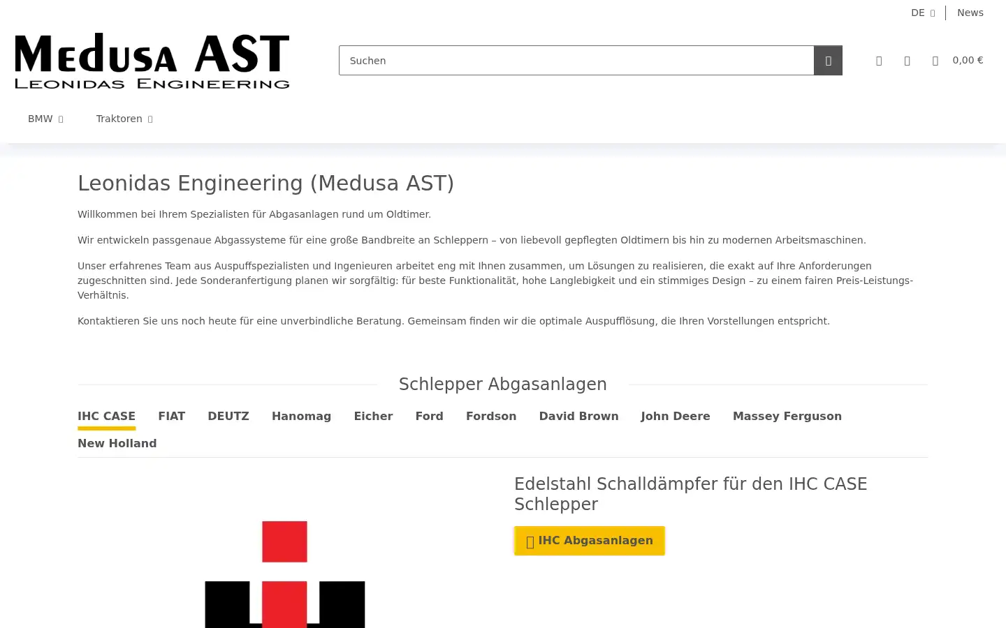 Screenshot of medusa-ast.de