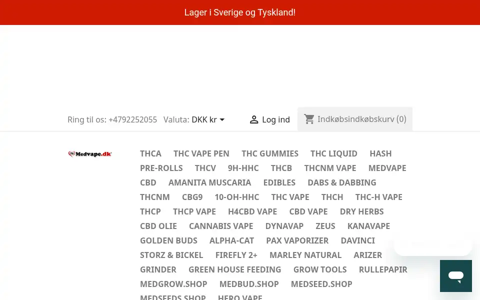 Screenshot of medvape.dk