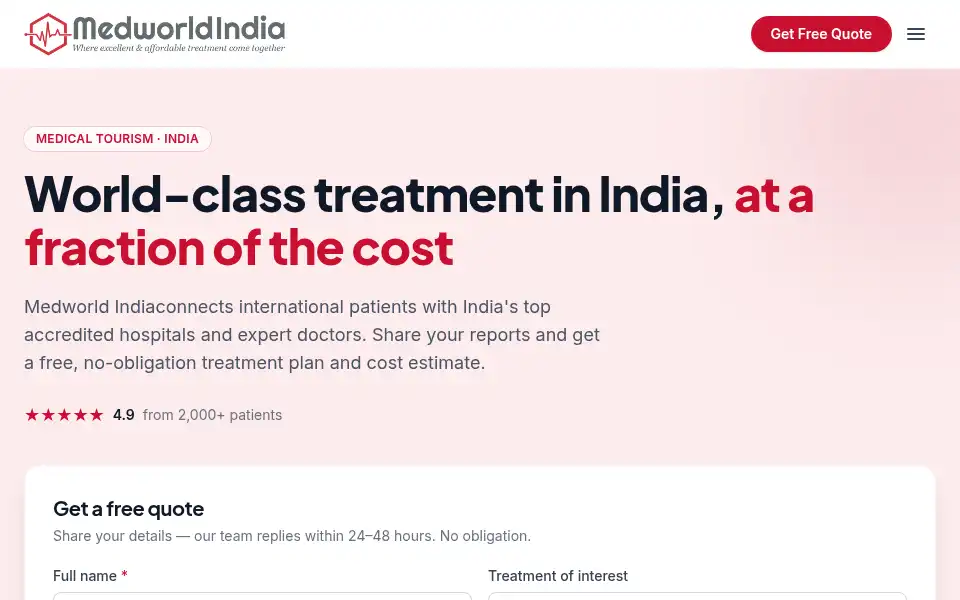 Screenshot of medworldindia.com