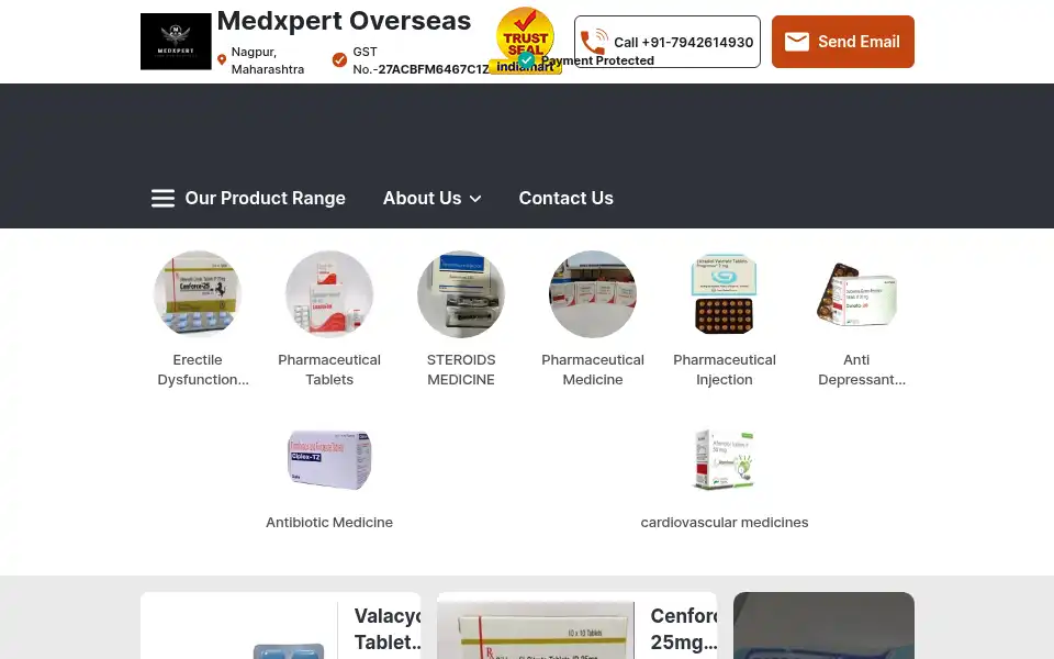 Screenshot of medxpertoverseas.com
