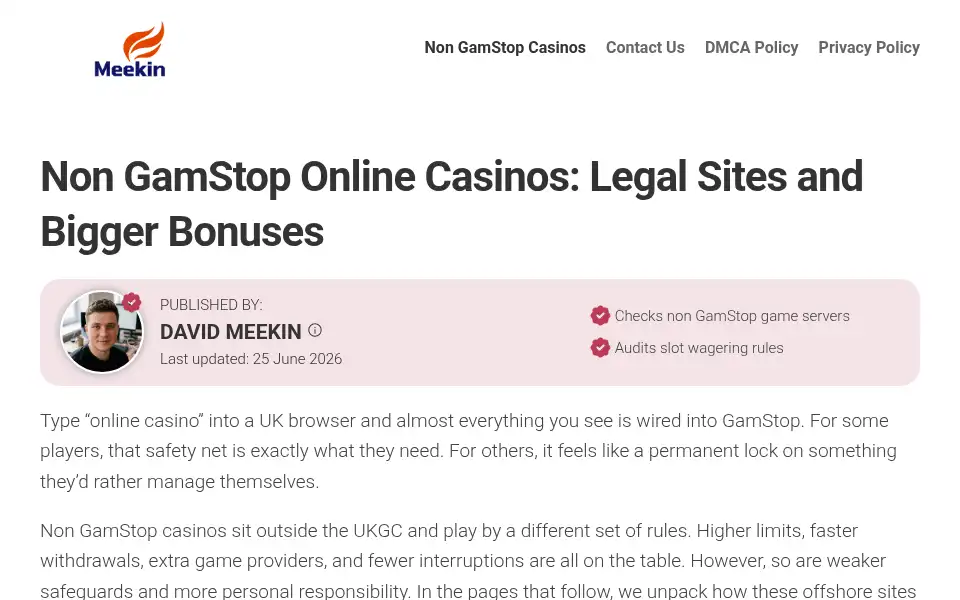 Screenshot of meekin.co.uk