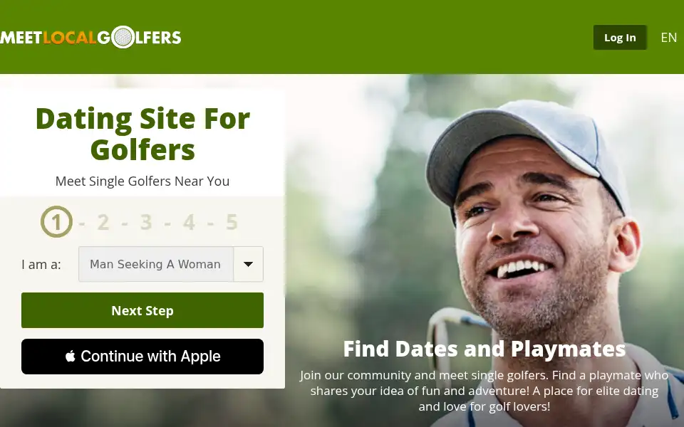 Screenshot of meetlocalgolfers.com
