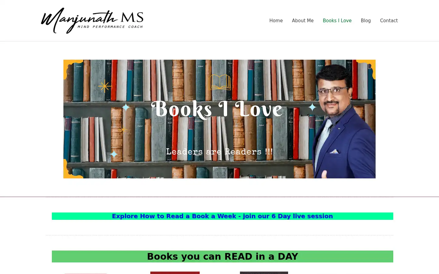 Screenshot of meetmanjunath.com