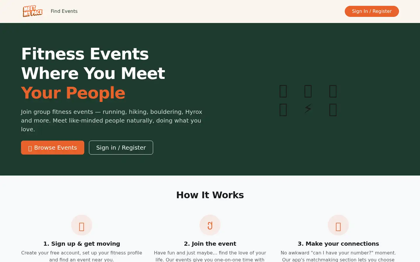 Screenshot of meetmypace.co.uk