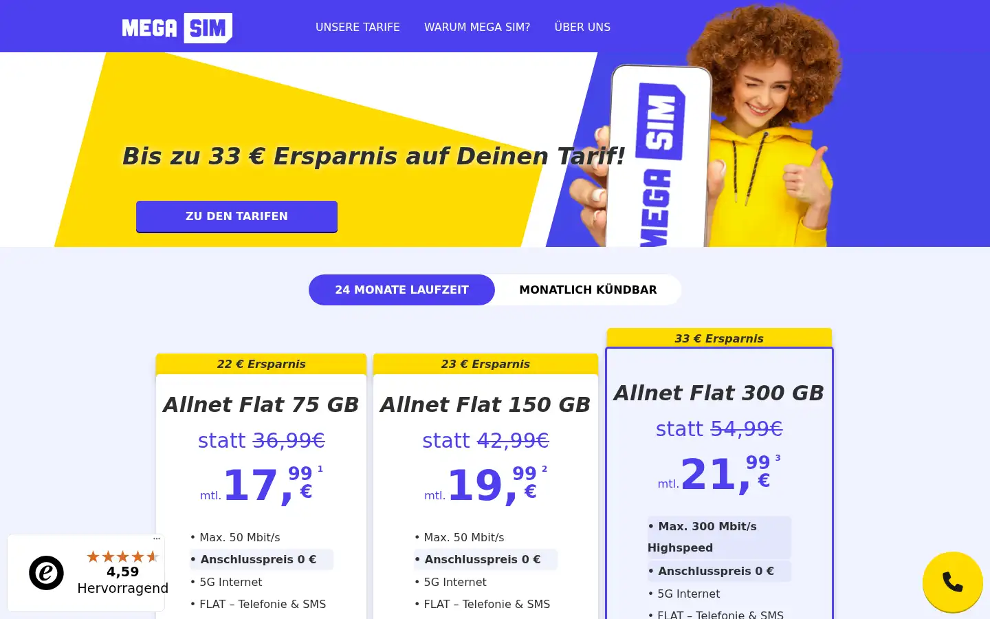 Screenshot of mega-sim.de