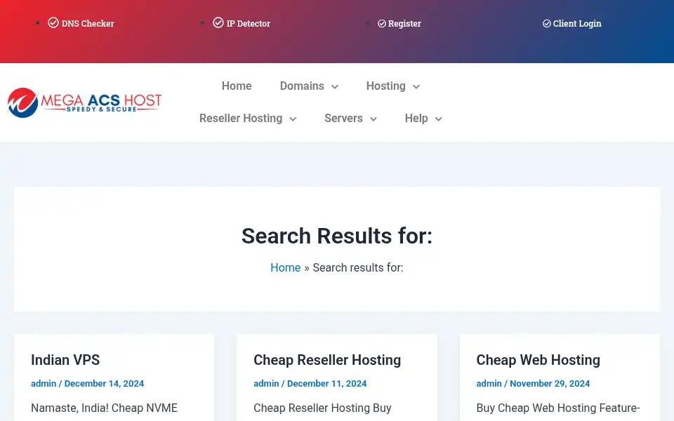 Screenshot of megaacshost.com