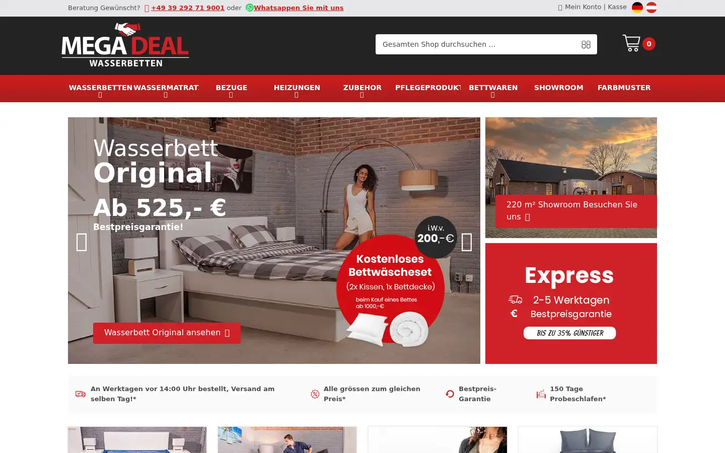 Screenshot of megadealwasserbetten.de