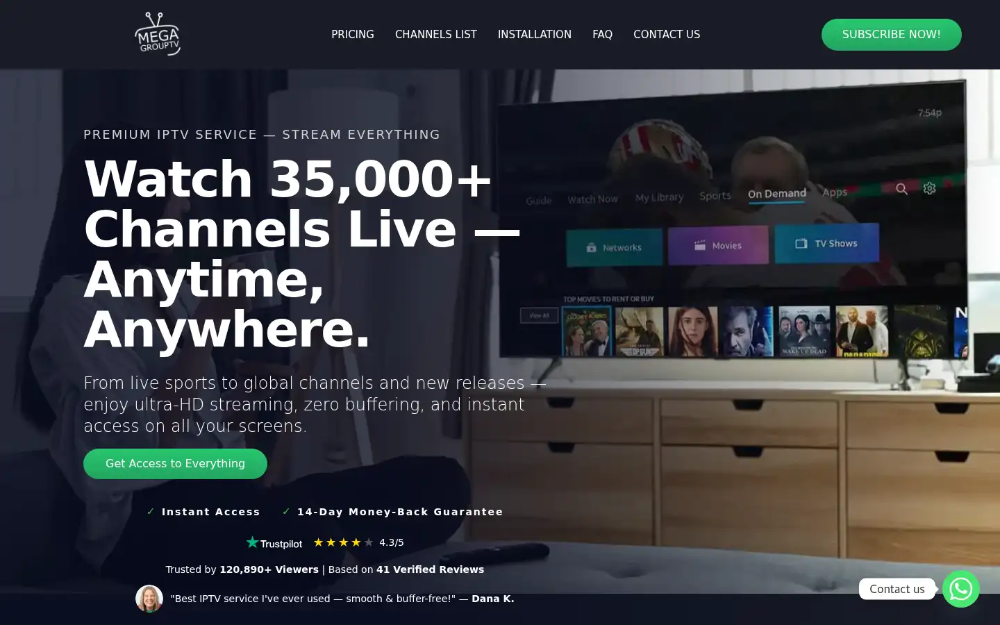 Screenshot of megagrouptv.com