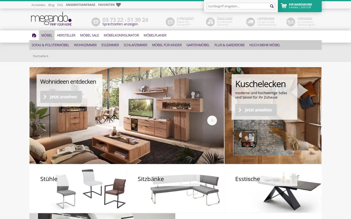 Screenshot of megando.de