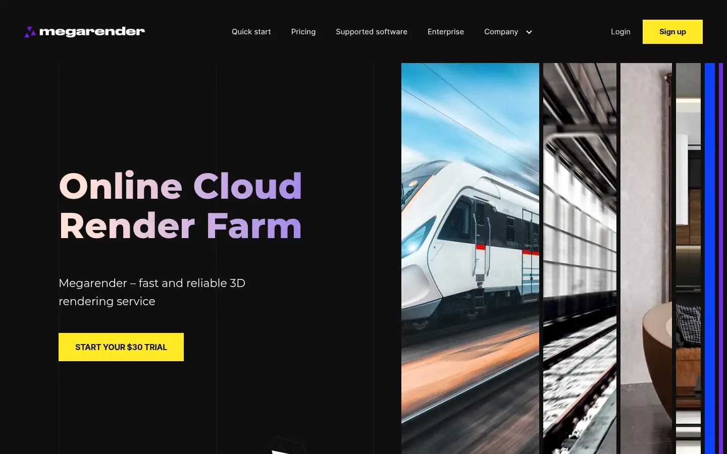 Screenshot of megarender.com