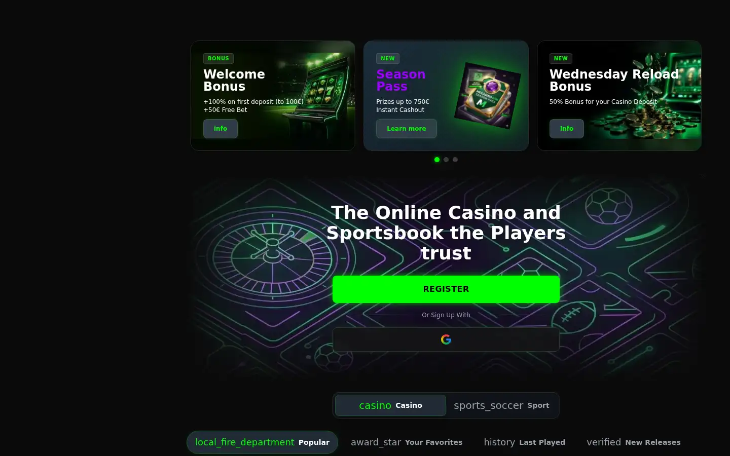 Screenshot of megasino.win